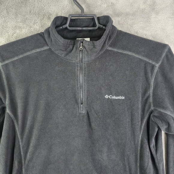 Mens Black Columbia Fleece Pullover Sweatshirt Long Sleeve 1/2 Zip Size XL - Picture 5 of 12